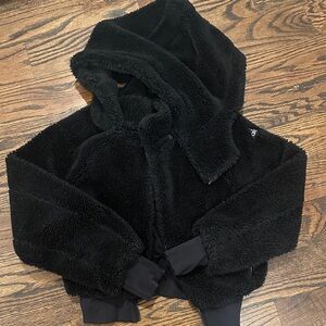 ALO Yoga Black Fuzzy Kids Puffer Jacket